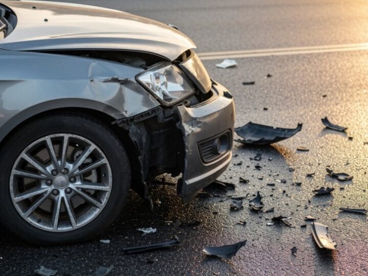 Audi wypadło z drogi po nadmiernej prędkości. Kierowca i pasażer ranni
