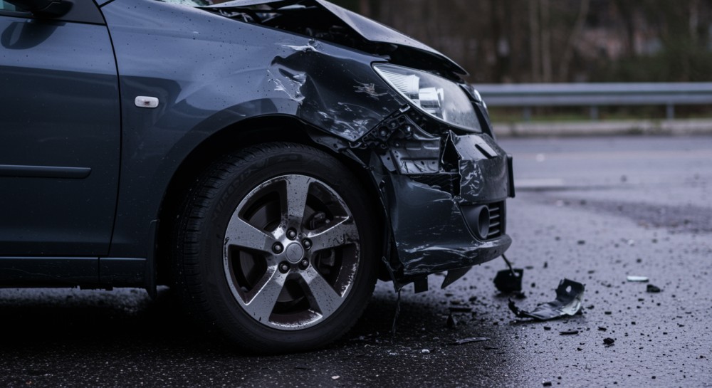 20-latek w mercedesie wypadł z drogi, jeden pasażer ranny